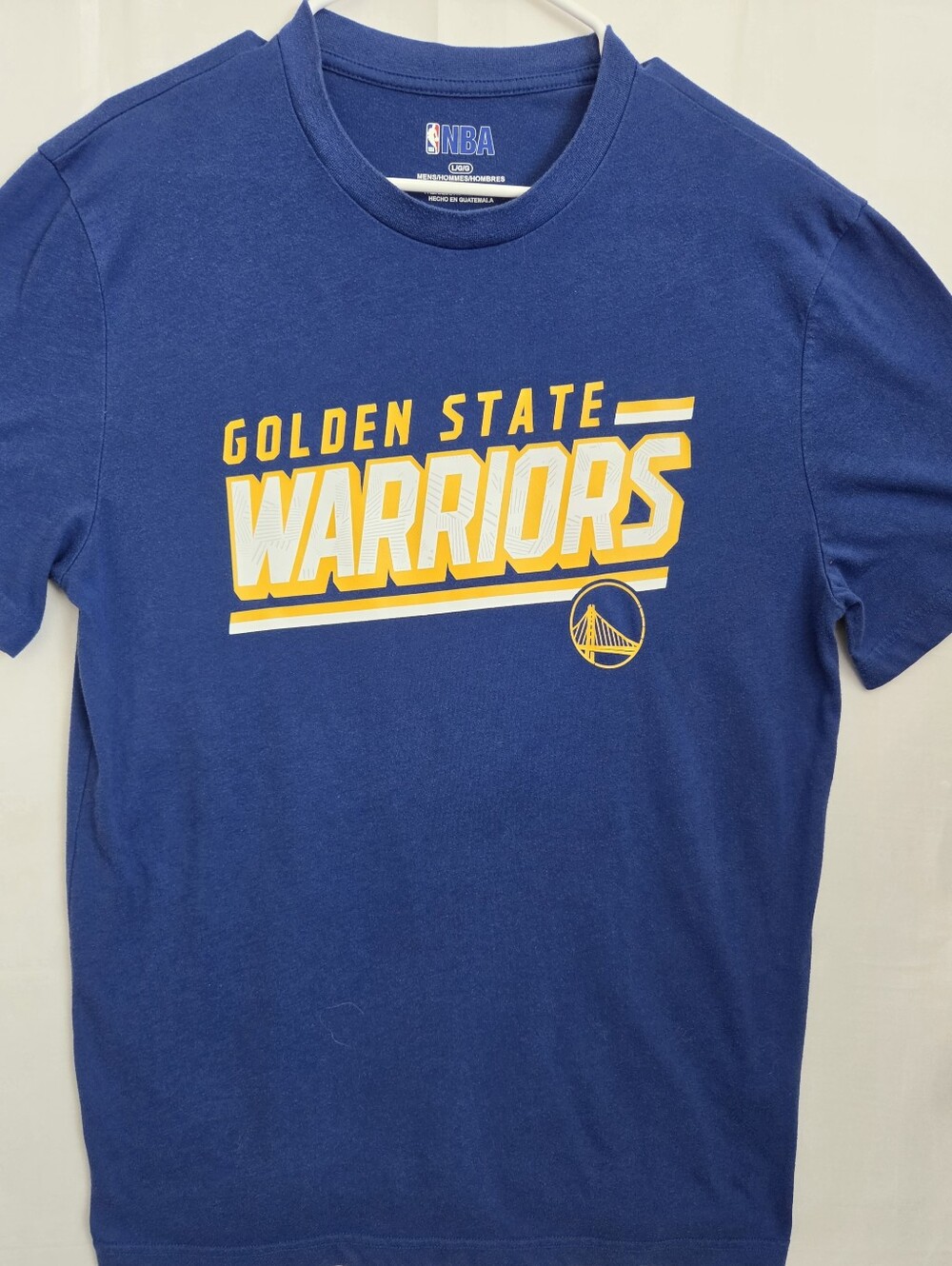 NBA Golden State Warriors Blue and Yellow Short Sleeve Tee. Kids L